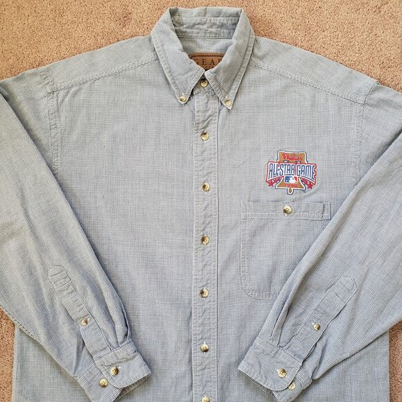 Vintage 1996 Phillies All Star Game Size Medium Mens Button Down Shirt Gear 90s - Picture 3 of 9